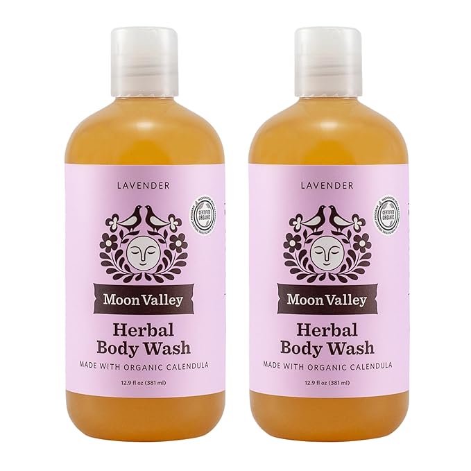 Herbal Body Wash, Lavender by Moon Valley, All Natural Ingredients, No Parabens, Vegan, Moisturizing Essential Oils, Two Pack