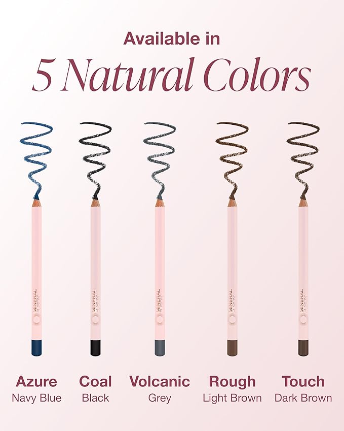 Mineral Fusion Eye Pencil (Dark Brown - Touch) - Eyeliner with Soothing Chamomile, Meadowfoam & Vitamin E - Smooth & Long Lasting, Hypoallergenic, Non-Irritating Eye Makeup