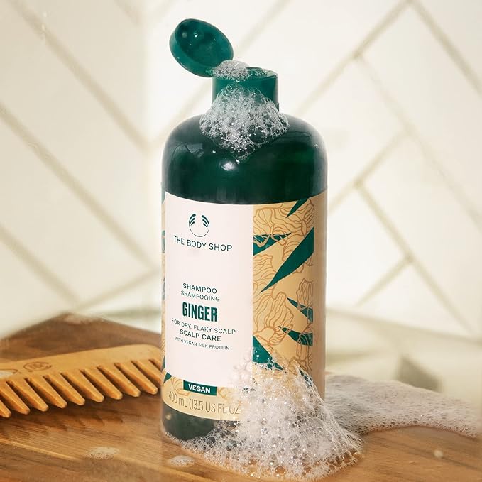 The Body Shop Ginger Scalp Care Conditioner, Fine, Weak Hair, With Silk Protein, Reduces Friction When Brushing, Vegan | 400 mL / 13.5 Oz