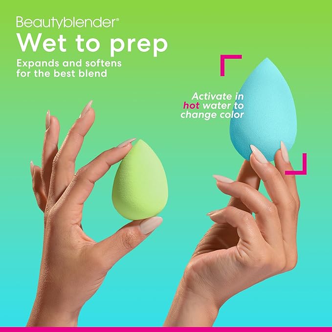 Beautyblender® |Play Color Beauty Blender Makeup Sponge, Super-Soft Foam Easily Blends Foundations, Powders & Creams, Made in USA, Reusable, Washable, Streak Free Application, Vegan, Cruelty Free