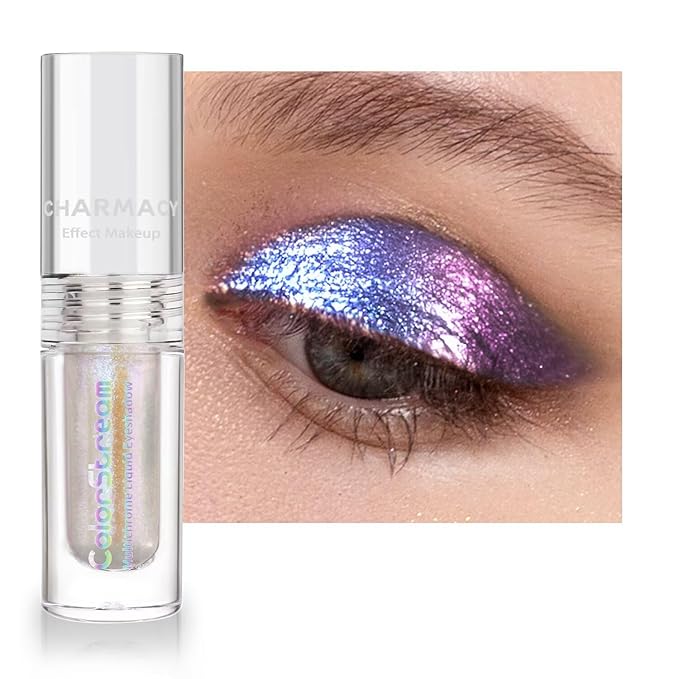 CHARMACY Liquid Duochrome Eyeshadow, Multi-Dimensional Eye Looks, Long Lasting Glitter Eye Shadow Sets Metallic Pigments, Quick Drying, Sparkling Shiny Eye Makeup for Beginners, 1.6g (#13)