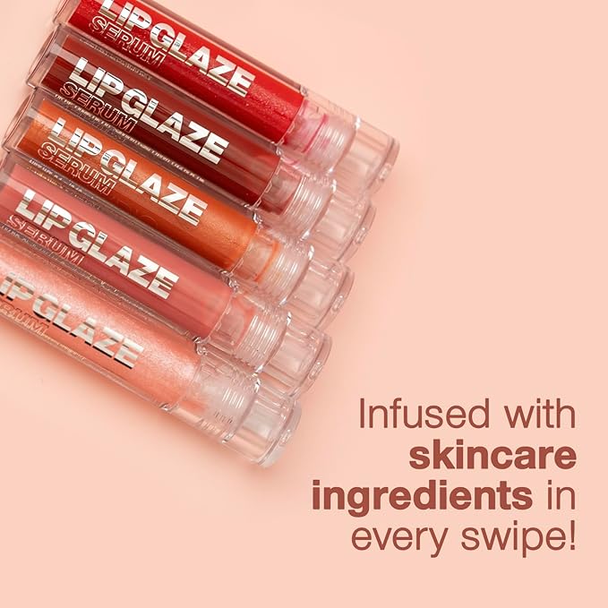 Palladio Lip Glaze Serum, Hydrating Lip Gloss with Peptides & Hyaluronic Acid for Plump, Smooth, and Nourished Lips – Vegan, High-Shine, Non-Sticky Finish (Cherry Sangria)