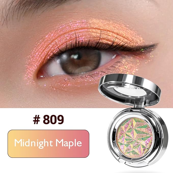 CHARMACY Duochrome Eyeshadow, Insane Shifters Chameleon Eyeshadow, Creates High-Impact, Metallic Eye Looks, 100% Vegan and Cruelty Free (Chameleon-#809, 0.06 Ounce (Pack of 1))