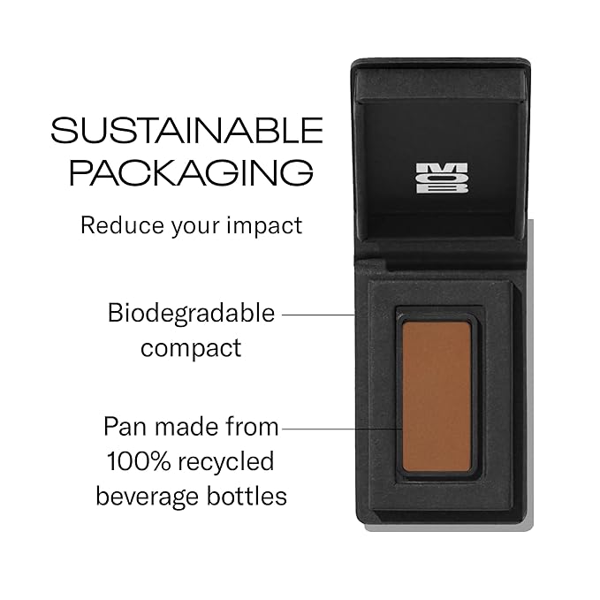 MOB Beauty Eyeshadow M18 Matte Milk-Chocolate – Warm Brown Neutral Shade for Crease, Accent or All Over Color, Talc-Free Vegan Cruelty-Free Skincare Infused Long Wear Sustainable Compact