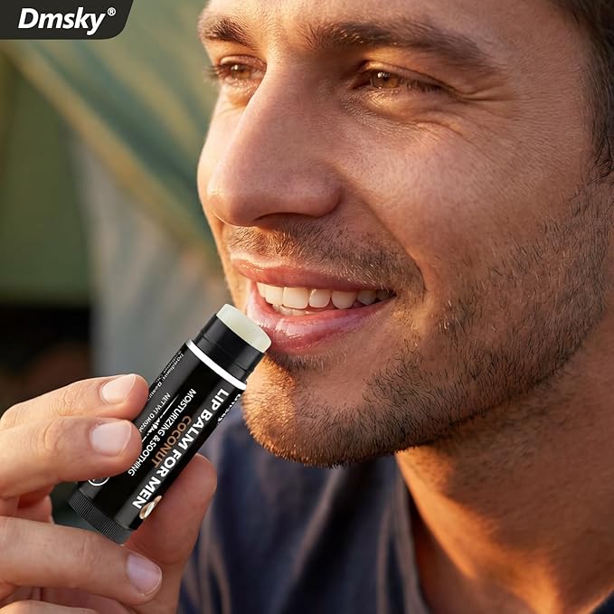 10 Pack Lip Balm for Men - Hydrating Men's Lip Balm Vitamin E and Beeswax - Chapstick for Men Peppermint, Coconut, Vanilla, Lavender & Unscent