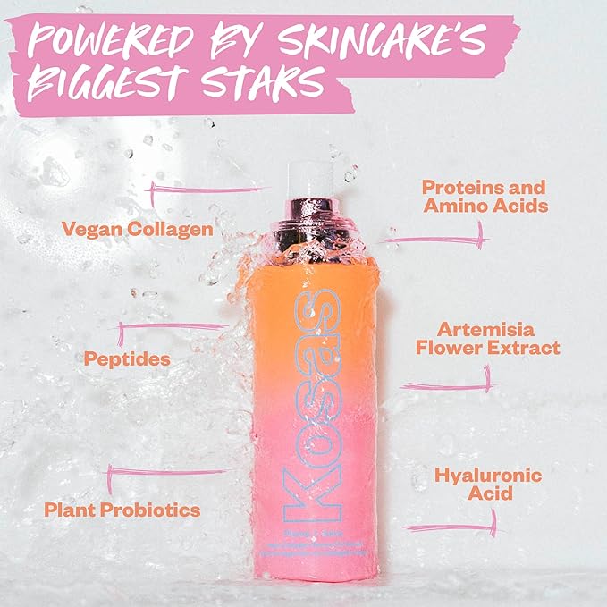 Kosas Plump and Juicy Vegan Collagen Spray - On Serum, Made in USA - Visibly Firms, Soothes, and Hydrates the Skin - 3.38 Oz
