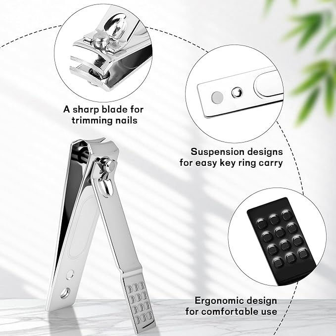 7 Pcs Manicure Set Stainless Steel Nail Clippers Kit, Nail Care Beauty Tools Set Christmas Stocking Stuffers, Christmas Gifts for Men and Women Travel Grooming Kit with Leather Case