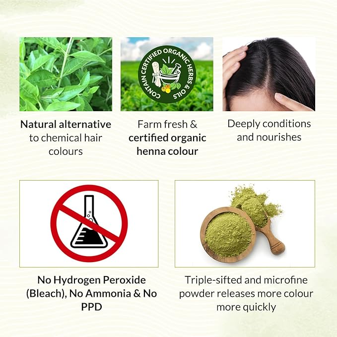 Indus Valley Bio Organic Natural Henna Hair Color For Grey Hairs -100gm (Chestnut Brown)