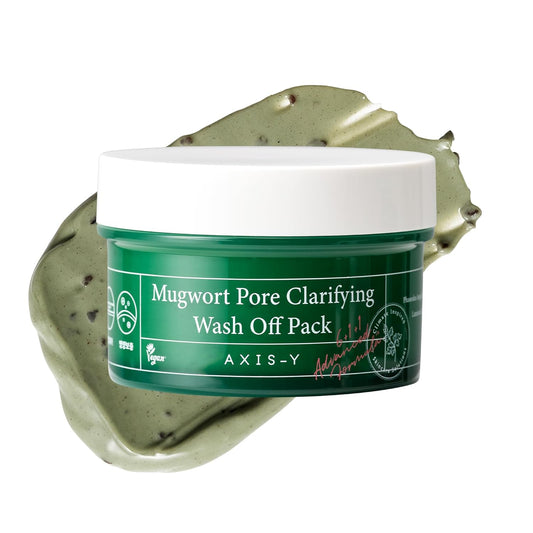 Mugwort Pore Clarifying Wash off Pack - Face Exfoliator Targets Clogged Pores, Whitehead & Blackhead Remover - Vegan Korean Skin Care Glass Skin Clay Mask - 3.38 Fl. Oz.