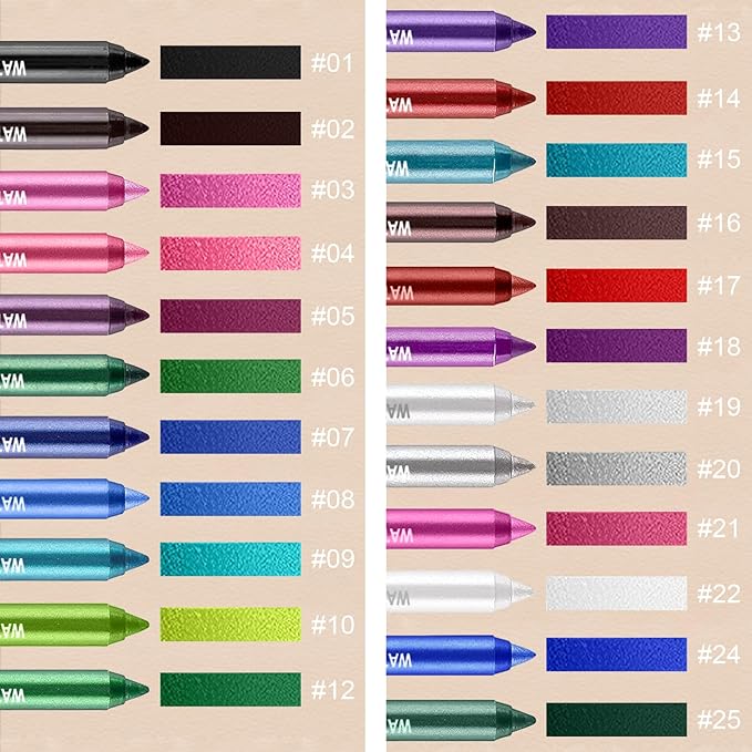 3 Colorful Eyeliner Pen Set, Eye Shadow Pencil, Pearl Eyeliner Kit Metallic Glitter Eye liner Pencil for Women Eye&Lip Liner Professional Eye Makeup Set Colorful Eye Color (3PCS B)