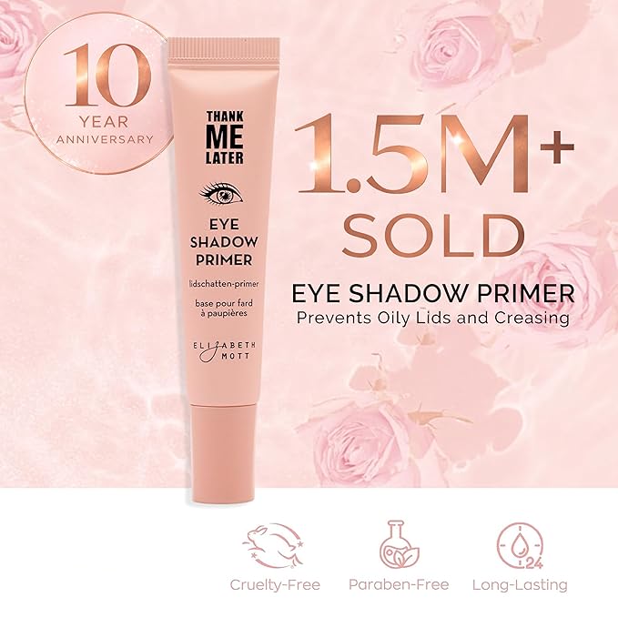 Elizabeth Mott Thank Me Later Eye Primer - Long-Lasting, Eyeshadow Primer Base for Oily Lids & Crease-Free Wear - Smudge-Proof, Lightweight, Cruelty-Free - 10g