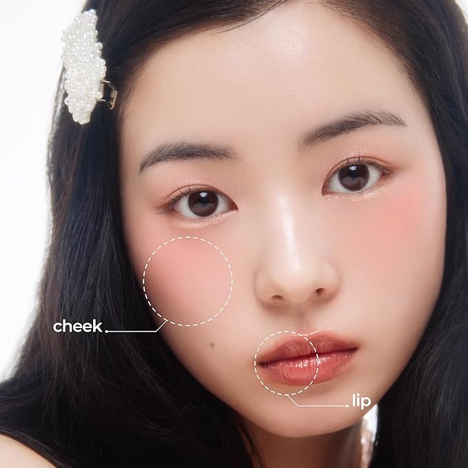 titto Lip & Cheek Dual Pot Blendable & Buildable | Multi-Use Tinted Balm & Blush for Cheeks, Rich Buttery Texture, Long-Lasting, Natural Dewy Finish, Vegan, K Beauty (#04 First Blossom/Flush Issue)