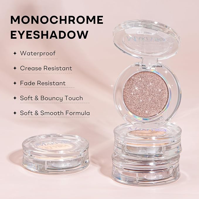 MAKI YIKA Gold Crème Eyeshadow Single, Shimmer Dark Bronze Cream Eye Shadow palette for Women, Color Stay Long Lasting Waterproof Eye Makeup Monochrome Eyeshadows,#19