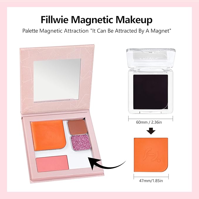 2-Pack Cream Powder Blush Duo – Orange For Fair to Medium Skin Tones, Same-Shade Sunny, Lasting, Buildable, Vibrant Natural-Looking Cheek Color Dewy Cream + Soft Matte Powder Finish (Orange)