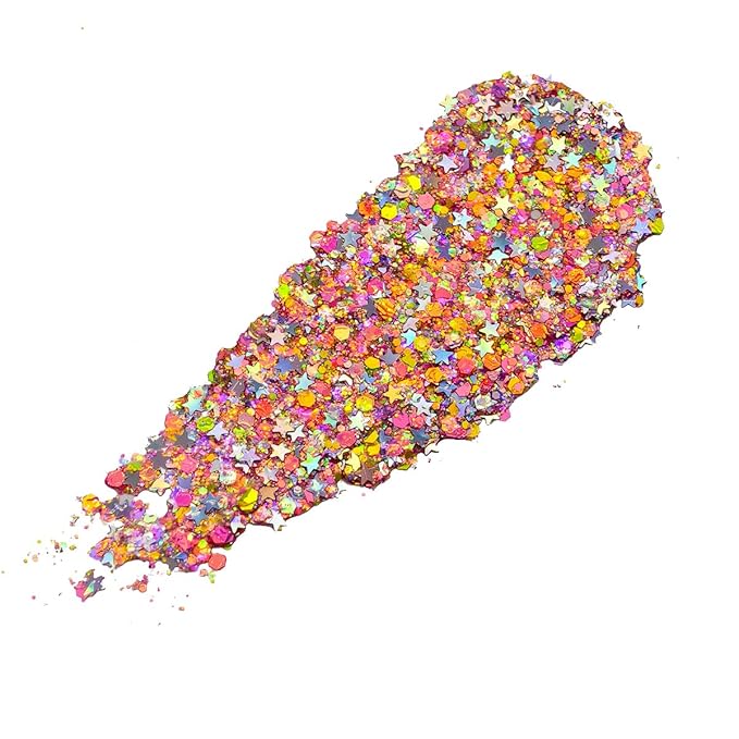 Rainbow Neon - Holographic Body Glitter Gel for Body, Face, Hair - Vegan & Cruelty Free - Electric Bliss Beauty