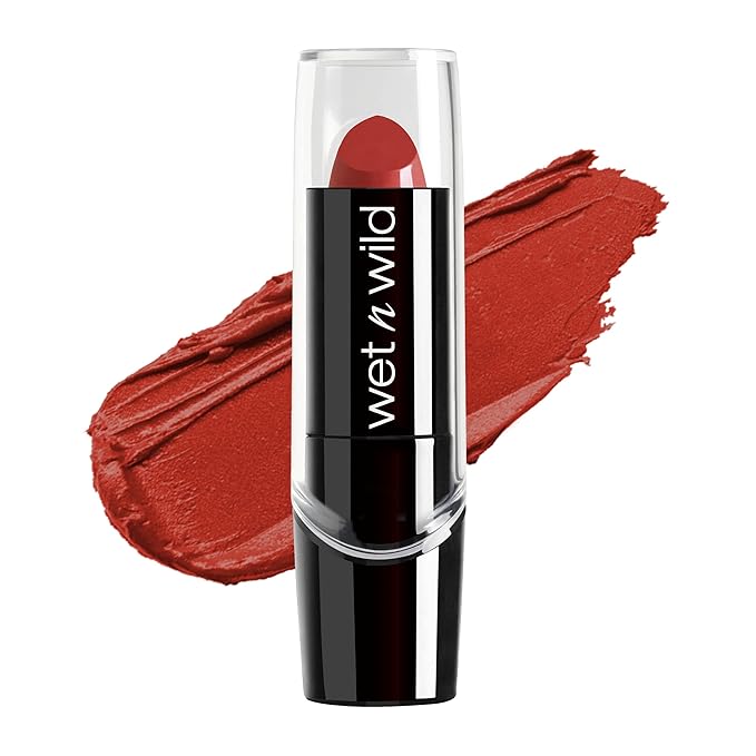 wet n wild Silk Finish Lipstick Hydrating Rich Buildable Lip Color with Vitamins A E & Macadamia, Cruelty-Free & Vegan - Raging Red and In The Near Fuchsia