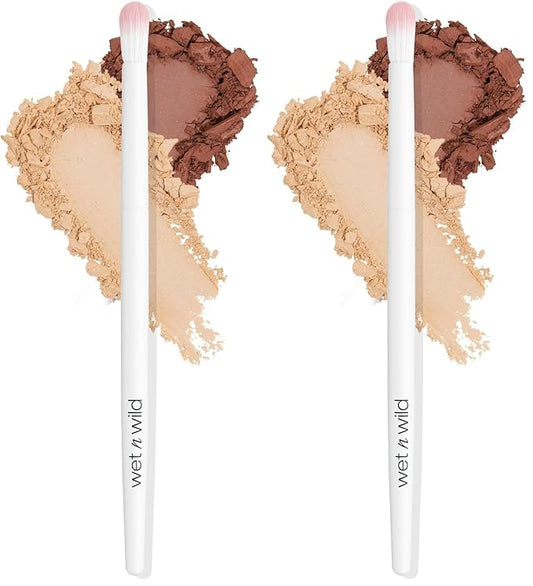 wet n wild Crease Brush,Expert Precision Eyeshadow Application,Firm Flat Bristles,Ergonomic Handle for Comfortable Precision Control,Cruelty-Free & Vegan,(Pack of 2)
