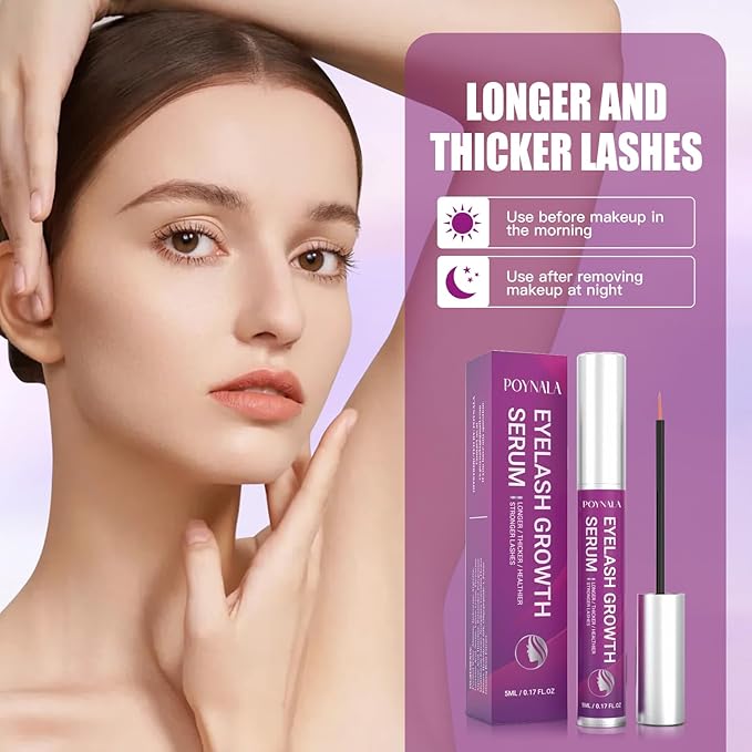 Premium Eyelash Growth Serum - Lash Enhancing Serum with Advanced Formula to Boost Longer Fuller and Thicker Looking Lashes - Vegan & Cruelty - Free Treatment 5mL 0.17 Fl Oz