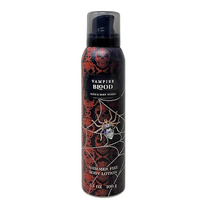 Bath & Body Works Vampire Blood 2 Pack Shimmer Fizz Body Lotion Set with a Natural Oats Sample Soap