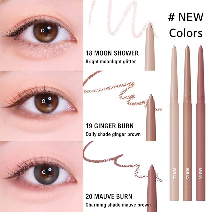 BBIA Last Auto Gel Eyeliner 17 Color – Multi-Use Longwear & Waterproof Mechanical Eye Liner Easy Drawing with Smooth Texture Smudge-Resistant Shadow & Glitter Vegan Korea Eye Makeup (01 NOIR)