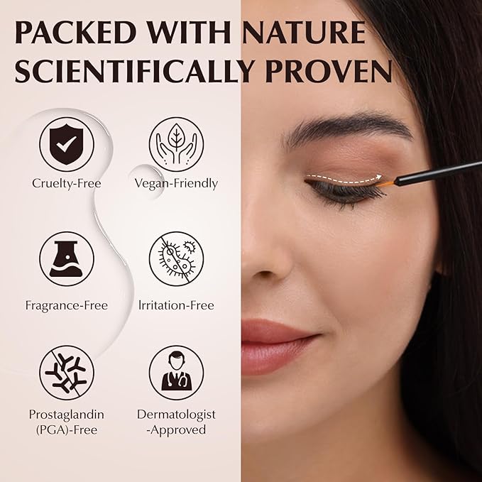 Lash Serum for Eyelash Growth - Advanced Eyelash Growth Serum for Longer, Thicker & Fuller Lashes - Nourishing Vegan Formula, Cruelty-Free for Sensitive Eyes (5ml)