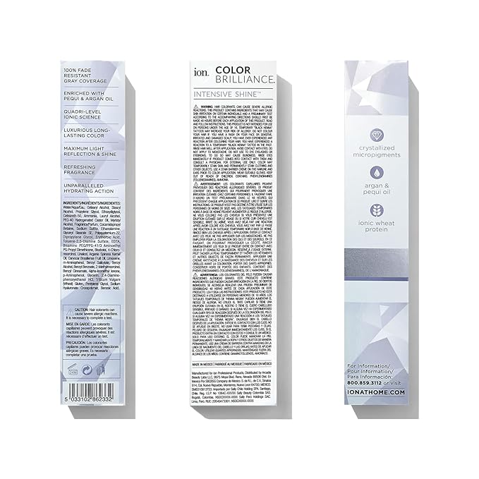 Ion Dusty Violet Permanent Creme Hair Color, 8DV-HM, Paraphenylenediamine Free, Long-lasting, Fade-resistant Color, 100% Gray Coverage, Vegan, Cruelty Free, Nourishing, 2.05 Ounce