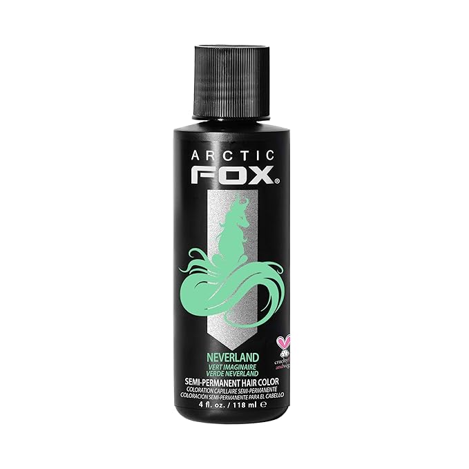 Arctic Fox Semi-Permanent Hair Dye, Pastel Mint Green, Vegan & Cruelty-Free, Ammonia-Free, Conditioning Formula, Long Lasting, For Platinum Blonde Hair, Unisex, 4 Fl Oz – Neverland