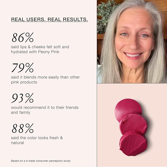 Boomstick Peony Pink ™ - Multistick for Cheeks & Lips - Vegan, Cream Blush Stick & Lipstick - Makeup for Older Women & Mature Skin Boom Stick By Cindy Joseph