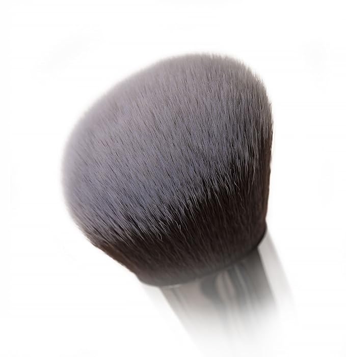 Nanshy Angled Blush Brush - Kabuki Bronzer Brush & Contour Brush for Powder & Cream Face Makeup Application & Blending - Fluffy Highlighter Brush - Vegan & Cruelty-Free - Black