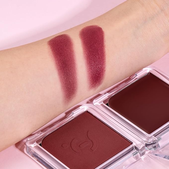 Blush Duo Powder & Cream, Rich Berry Shade, Highly Pigmented, Blendable, Dark Skin Friendly, For Medium to Deep Skin Tones (Wine Berry)