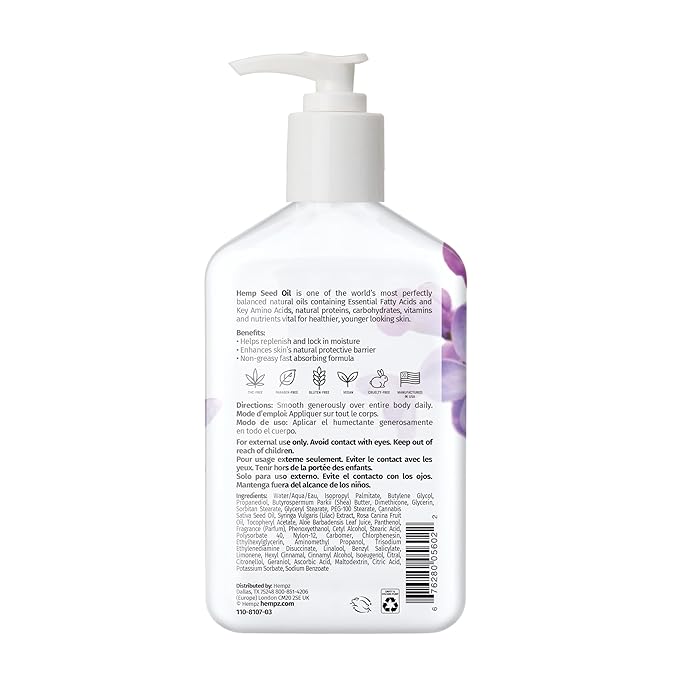 Hempz NEW Limited Edition Lilac Lotion, Hydrating Body Moisturizer for Body, Hands and Feet 8.5 oz.