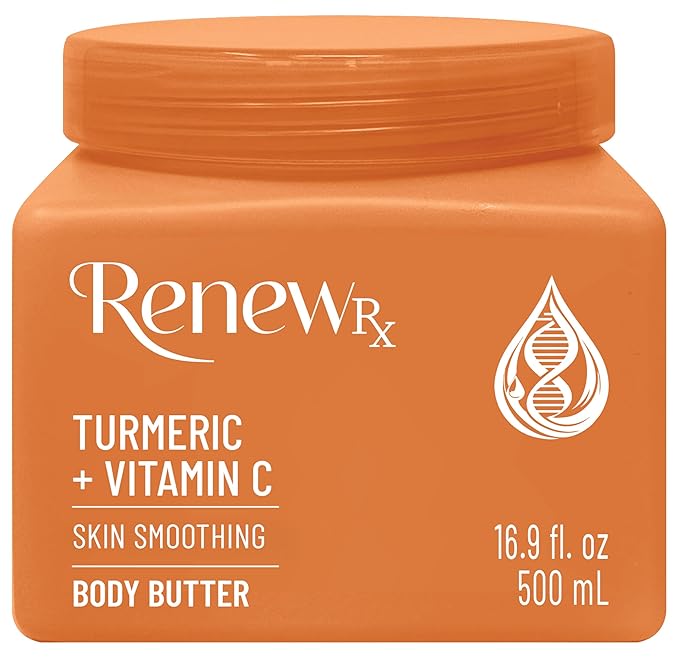 Turmeric + Vitamin C Radiating Body Butter for Dry Skin – Hydrating, Radiance-Boosting Skin Care, Vegan Skincare, 16 oz