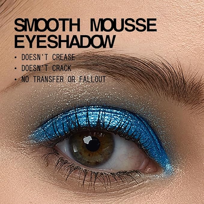 aboutface Fractal Glitter Eye Paint Above Santorini – Smudge-Proof, Long-Lasting Liquid Eyeshadow – Intense Sparkle with Mousse Texture – Vegan, Cruelty-Free – 0.13oz (Sapphire)