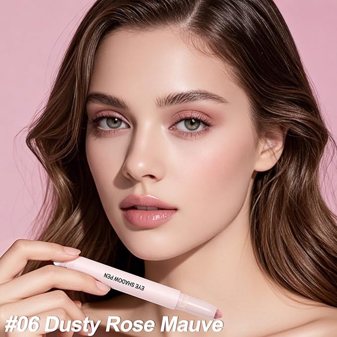 Erinde Rose Mauve Eyeshadow Stick, Waterproof Nude Matte Eye Shadow Sticks, Cream Eye Shadow Pencil Crayon, Buildable & Blendable Long-Lasting Eyeshadow for Older Women, Vegan & Cruelty-Free, B06