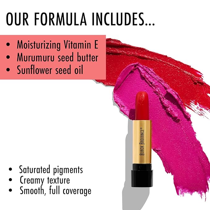 Black Radiance Perfect Tone Lipstick Lip Color, Eldorado Red, 0.13 Ounce (Pack of 2)