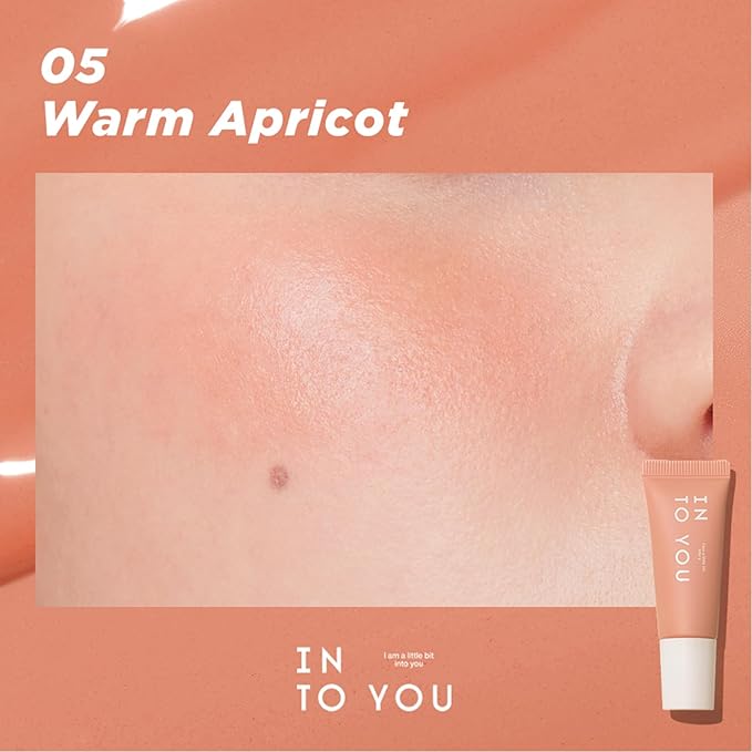INTO YOU Liquid Blush for Cheeks, Water Sense Evolves into Soft Fog Powder Blush Matte and Natural finish, Light and Comfortable Creamy to Hold Makeup, Warm Apricot(A05)
