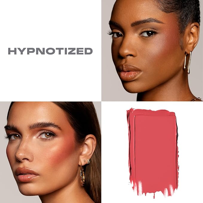 Morphe Huephoric Rush 3-in-1 Silk Cream Blush - Cream-to-Matte Buildable Blush for Cheeks - Primes, Hydrates & Blurs Skin for a Supple-Matte Finish - Hypnotized (0.28 Ounce)