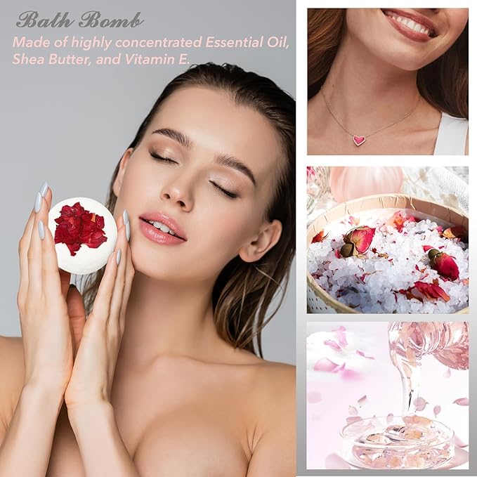 Mothers Day Gifts for Women - 19-Piece Luxury Rose Spa Gift Basket Set Bath and Body Gift Sets Care Kit | Christmas Gifts, Valentines Day, Mothers Day Gifts Baskets for Mom, Wife