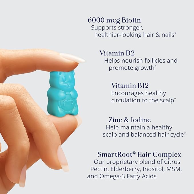 SugarBearPro Batana Hair Oil & Glass-Dropper Applicator, 1oz + Vegan Hair Vitamin Gummies 1 Month Supply, Extra Strength Biotin 6000mcg