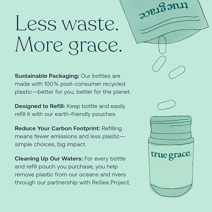 True Grace One Daily Women’s Multivitamin Fermented Minerals, Organic Adaptogens & Mushrooms Whole Body Balance, Immune, Energy, Beauty Support - Non-GMO, Gluten Free, Soy Free - 30 Vegan Tablets