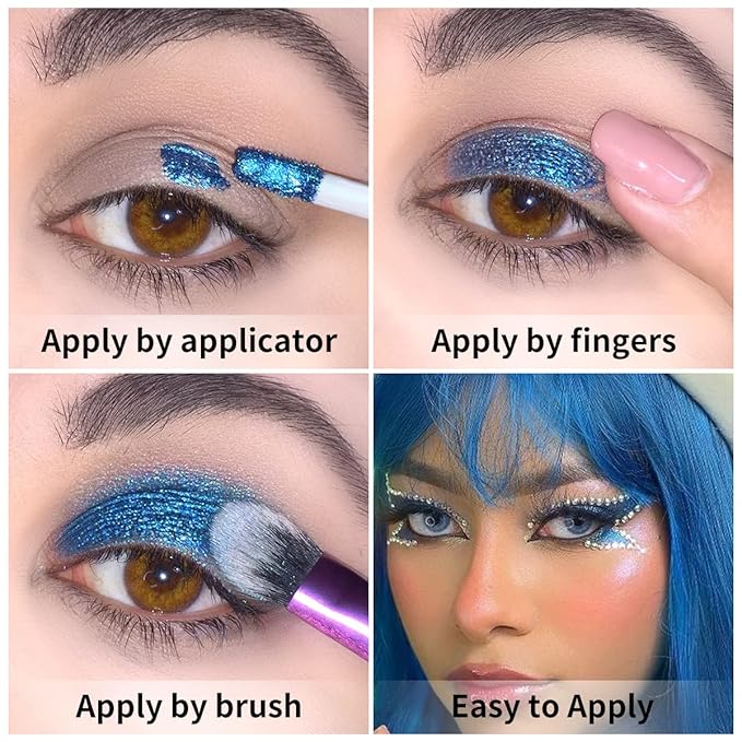 Oulac Liquid Glitter Eyeshadow Liquid Eyeshadow White Eye shadow| Liquid Eyeliner Shimmer Eye Makeup| Non-creasing Lightweight Moisturizing Formula Easy to Remove. Vegan & Cruelty-Free (27)