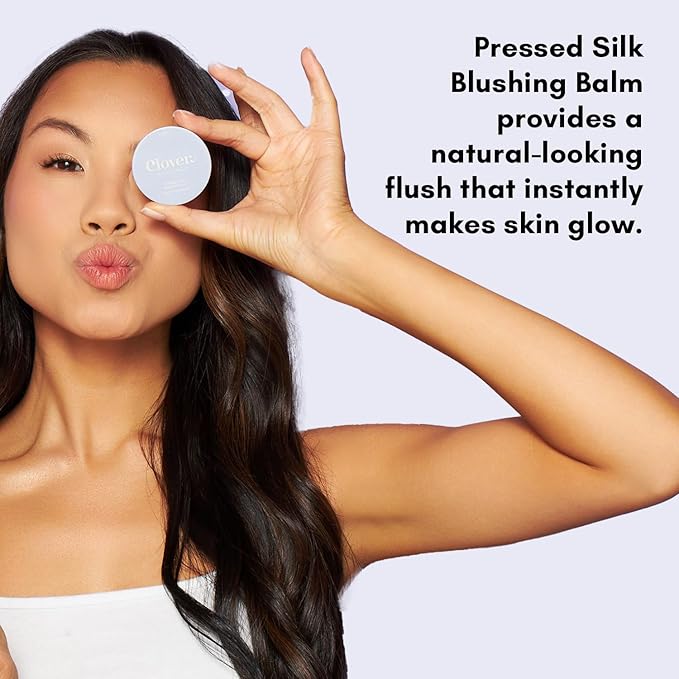 Clover Pressed Silk Blushing Balm | Natural Looking Blush, Glowing Skin, Easy to Blend | Cruelty-Free & Vegan Cream Blush For Cheeks (Broadwalk)