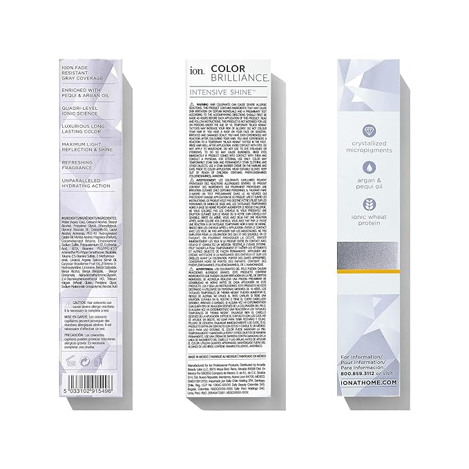 Ion Permanent Creme Hair Color 8V Light Cool Blonde, Vegan, Cruelty Free, PPD Free, 100% Gray Coverage, Long Lasting, Fade Resistant Color, 2.05 oz