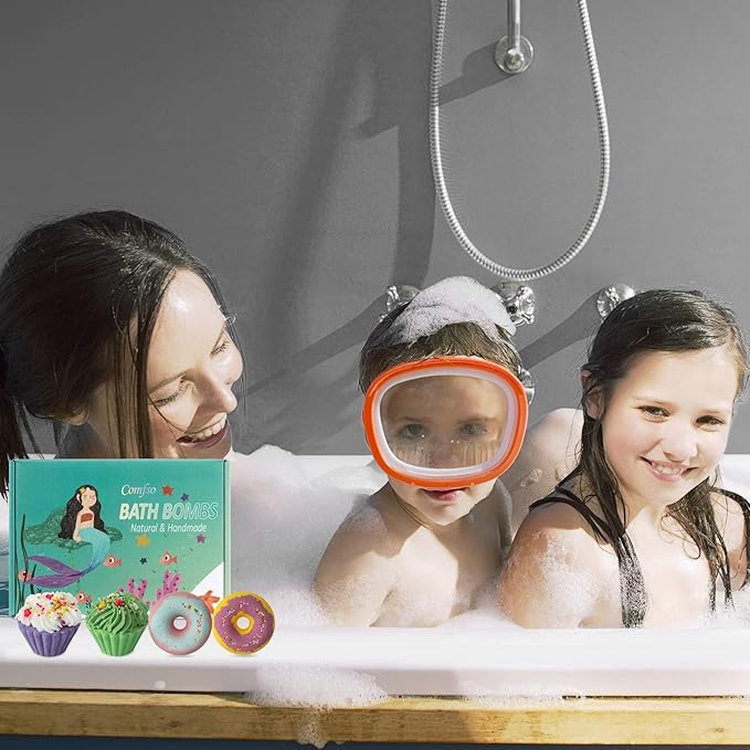 10 Bath Bombs for Kids, Bath Bomb Gift Set, Natural Bubble Bathbombs, Shea Butter Dry Skin Moisturize, Fizzy Spa Bath for Her Mom Women Kids Girls Girlfriend, Birthday, Valentines Day