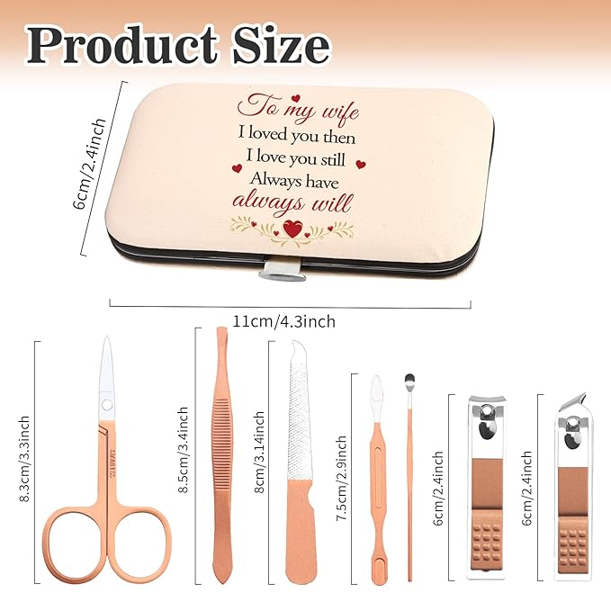 Valentines Day Gifts for Wife,Best Wife Ever Romantic Christmas Xmas Unique Gift Ideas Stocking Stuffers Birthday Cool Presents for Her from Husband,Nail Clippers Manicure Kit for Women