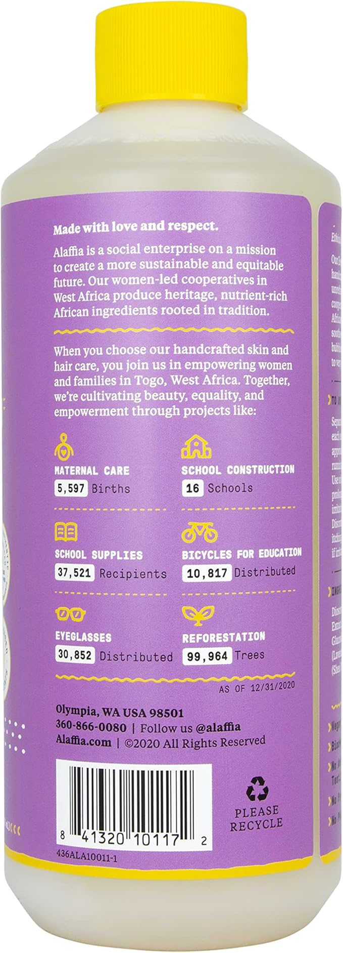 Alaffia Everyday Shea Bubble Bath, Soothing Support for Deep Relaxation and Soft Moisturized Skin, Made with Fair Trade Shea Butter, Cruelty Free, No Parabens, Vegan, Lavender, 2 Pack - 16 Fl Oz Ea