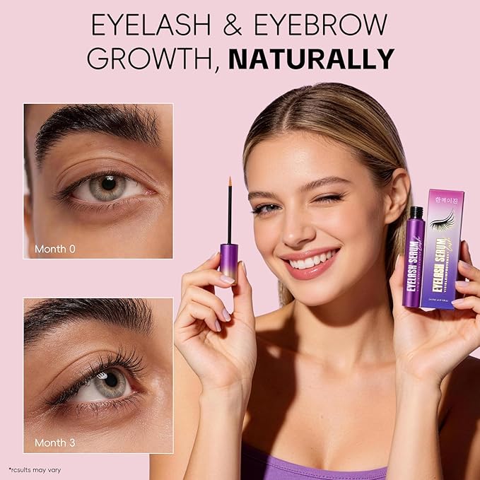 Eyelash Growth Serum with Advanced Formula to Boost Longer Fuller and Thicker Lashes and Eyebrows - Gentle & Vegan for Sensitive Eyes, Cruelty-Free