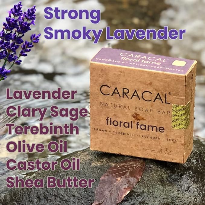 CARACAL 3-Bar Variety Pack, Handmade Vegan All Natural Soap for Men; ClarySweet, Purely Special, Floral Fame
