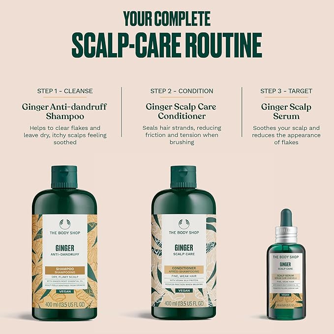 The Body Shop Ginger Scalp Care Conditioner – For Dry Scalp & Weak Hair – With Vegan Silk Protein – 400ml