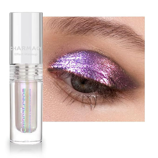 CHARMACY Liquid Duochrome Eyeshadow, Multi-Dimensional Eye Looks, Long Lasting Glitter Eye Shadow Sets Metallic Pigments, Quick Drying, Sparkling Shiny Eye Makeup for Beginners, 1.6g (#11)